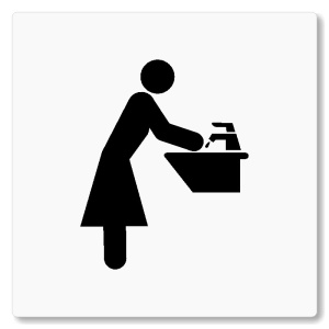 Umývárna ženy, 100x100mm, bílá, Nevada